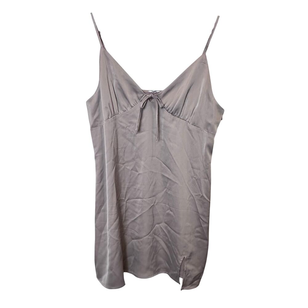 Garage Y2K Satin Babydoll Camisole Tall Girl Friendly Size XL in Taupe‎ Side Zip